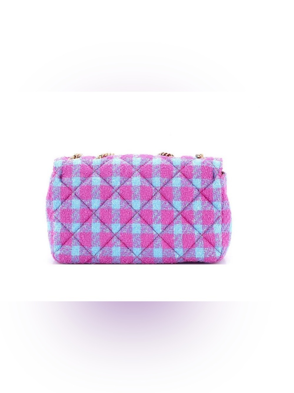 Versace Medusa East West Blue Pink Purple Quilted Chain Crossbody Bag w COA - Picture 4 of 7